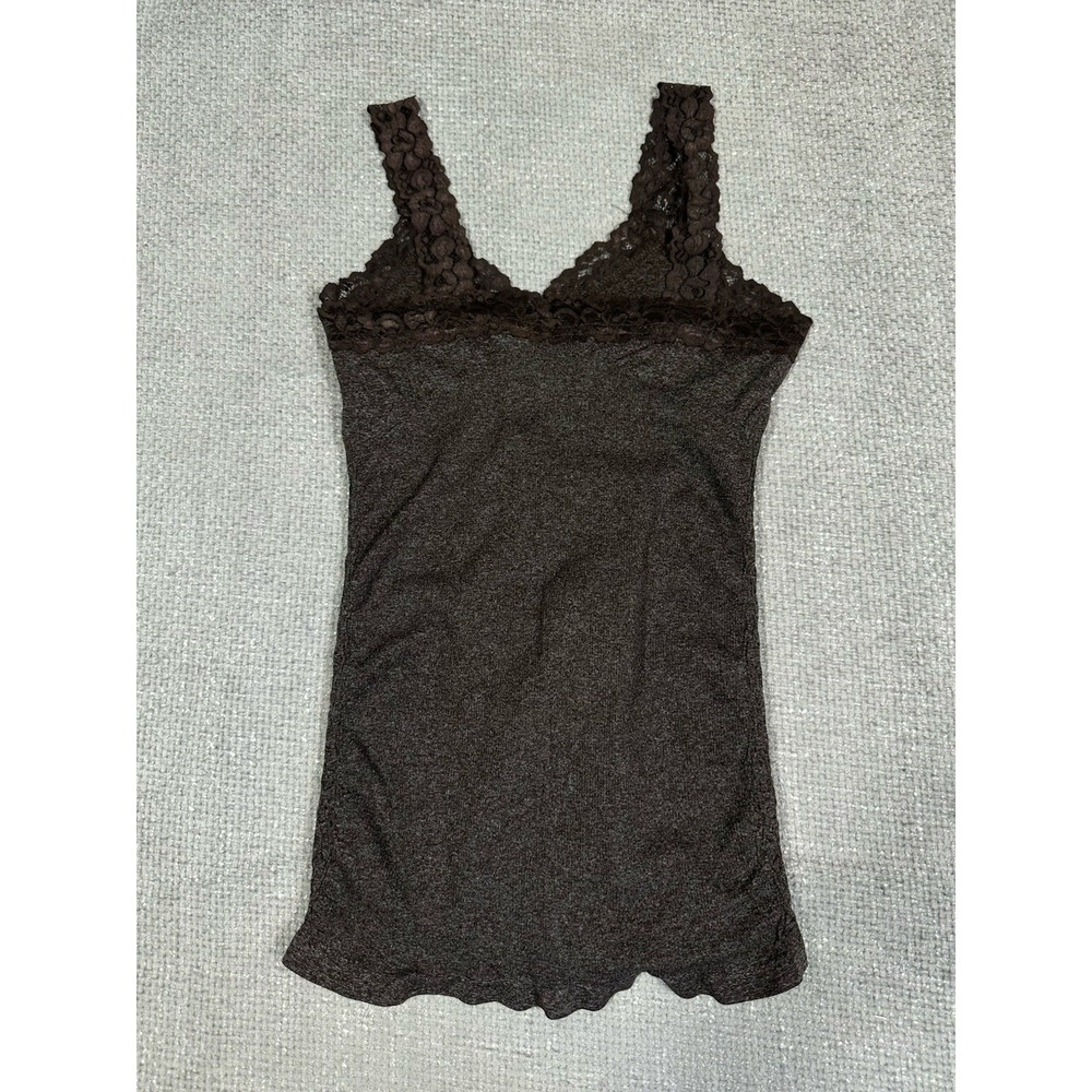 M Rena Cami Womens O/S Tank Top Lace Trim Coquette Bella Swan Y2K Made in USA - Picture 2 of 8